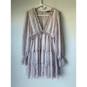 Aakaa Anthropologie Women's Boho Floral Fairy Western Mini Dress S Pink​​